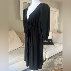 BISOU BISOU Womens Romantic Little Black Dress Knee Length 3/4 Sleeves Size 12